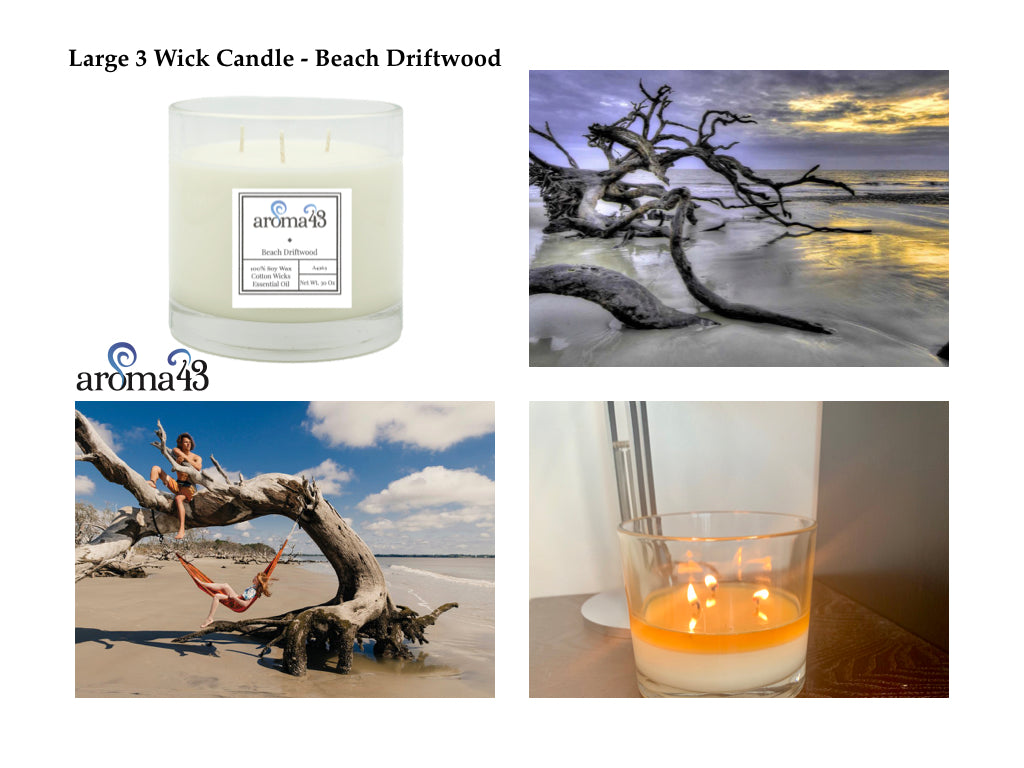 Beach Driftwood Large 3 Wick Candle – aroma43